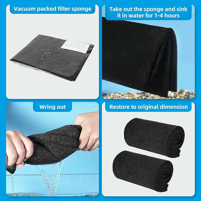 AQUANEAT Aquarium Bio Sponge Filter Media Pad Cut-to-Size Open Cell Foam Sheet for Fish Tank Sump (28" x 11" x 0.5")-PawvioPets
