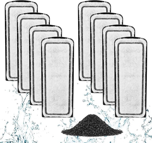 AQQA 8 Packs Aquarium Filter Cartridges with Activated Carbon - Remplacement Fish Tank Filters Cotton-PawvioPets