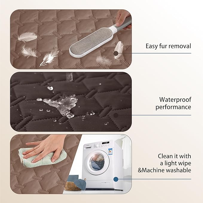 gogobunny 100% Double Sided Waterproof Dog Blanket Soft Pet Bed Cover Reversible Protect Furniture Couch Sofa Car for Puppy Large Dog Cat (Dark Coffee/Light Coffee, 32x53 Inch (Pack of 1))-PawvioPets