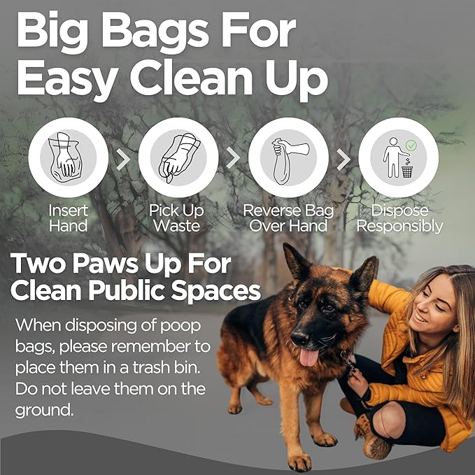 Commercial Pull-Strap Header Dog Poop Bags, 38% USDA Certified Plant-Based, Leak-Proof and Tear Resistant, For Parks, Apartments, and Public Pet Waste Stations, (3,200 Count)-PawvioPets