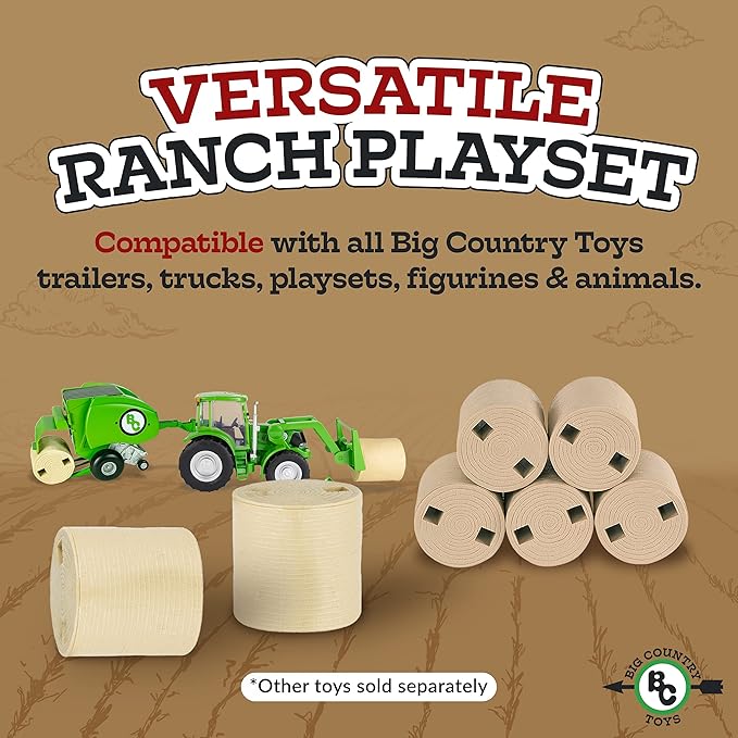 Big Country Toys 5-Piece Hay Bale Set - Toy Hay Bales for Farm Animal Toys for 3 Year Old Boys & Girls-PawvioPets