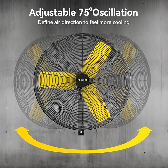 30 Inch Industrial Wall Mount Fan Oscillating with 2 Pack, 8900 CFM Commercial Metal Wall Fans with Poweful Motor, 3 Speed, Heavy Duty Construction Indoor for Warehouse, Workshops UL Listed-PawvioPets