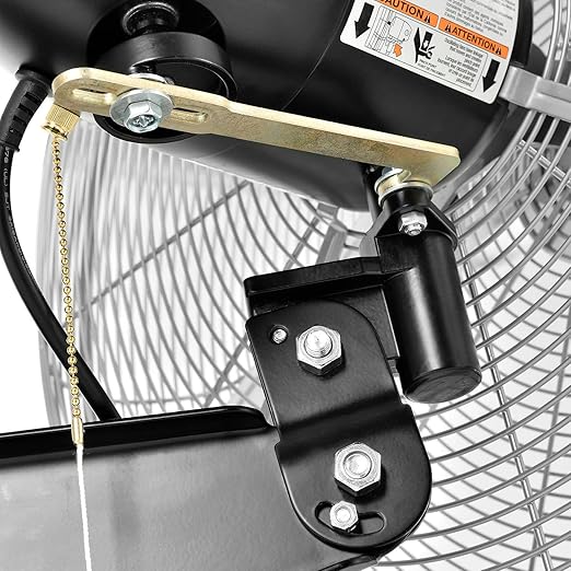 Global Industrial Deluxe Oscillating Wall Mount Fan, 24" Diameter, 1/2HP, 8,650CFM-PawvioPets