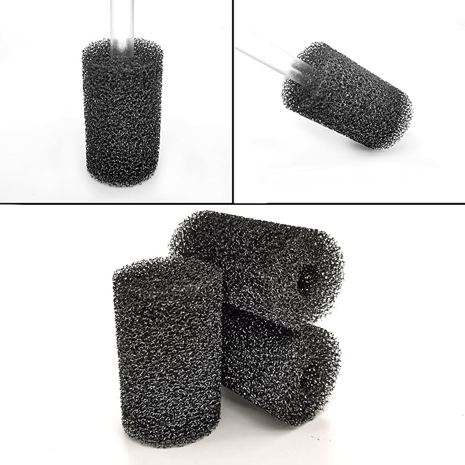 6X Pre-Filter Sponge for Aquarium Shrimp Fry Fish Tank Filter Pump Prefilter Sponge Replacement Foam Cover 2.4 X 1.4 Inch with 0.4" Hole Diameter-PawvioPets