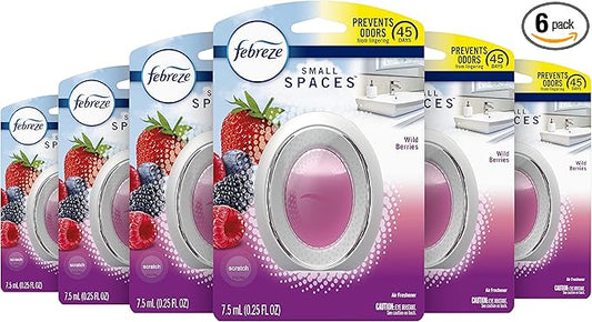 Febreze Small Spaces Air Freshener, Wild Berries, Odor Eliminator for Strong Odors (Pack of 6)-PawvioPets