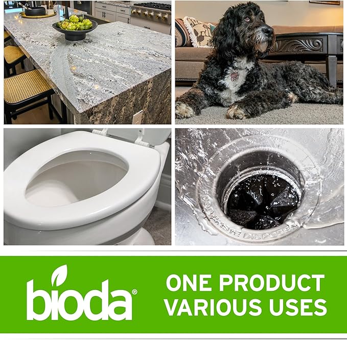 Bioda Multi-Purpose Probiotic Enzyme Cleaner and Deodorizer | Professional Strength | Trash Can Deodorizer, Pet Stains and Odors, Drains, Floors, Bathrooms, Toilets | Made in USA | 1 Gallon-PawvioPets