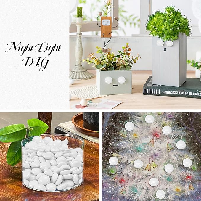 1LB White Flat Glass Marbles for Vases, Gemstone Beads Vase Filler Decorative Glass Pebbles for Fish Tank, DIY Crafts, Aquarium Decor Rocks-PawvioPets