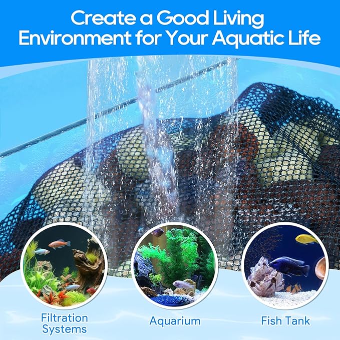 20PCS Aquarium Filter Media Bags for Aquarium with Zipper, Fine Mesh Bag Reusable Strong Polyester for Activated Carbon, Bio Filter Balls, Ceramic Rings, Filter Stones 7.8" x 5.9"-PawvioPets