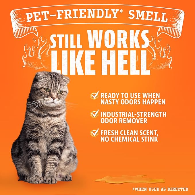 ANGRY ORANGE Pet Odor Eliminator for Cat Urine, Carpet Stains, and Strong Smells – Fresh Scent Odor Remover- 24 oz-PawvioPets