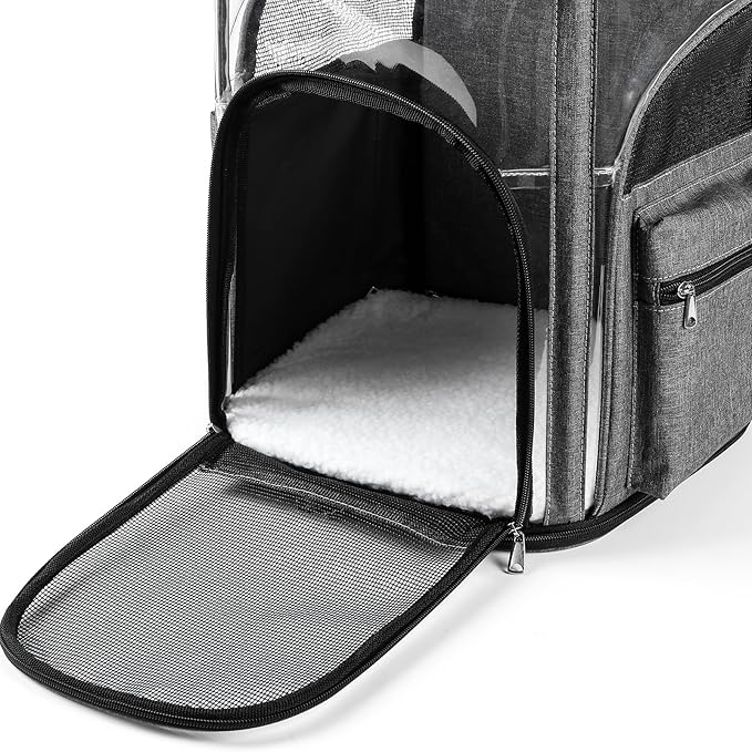Cat Carriers Dog Carrier Pet for Small Medium Cats Dogs Puppies up to 25 Lbs, TSA Airline Approved Soft Sided, Collapsible Travel Puppy - Black Grey (L: 15.8" LX12.6 WX19.7 H, Black)-PawvioPets