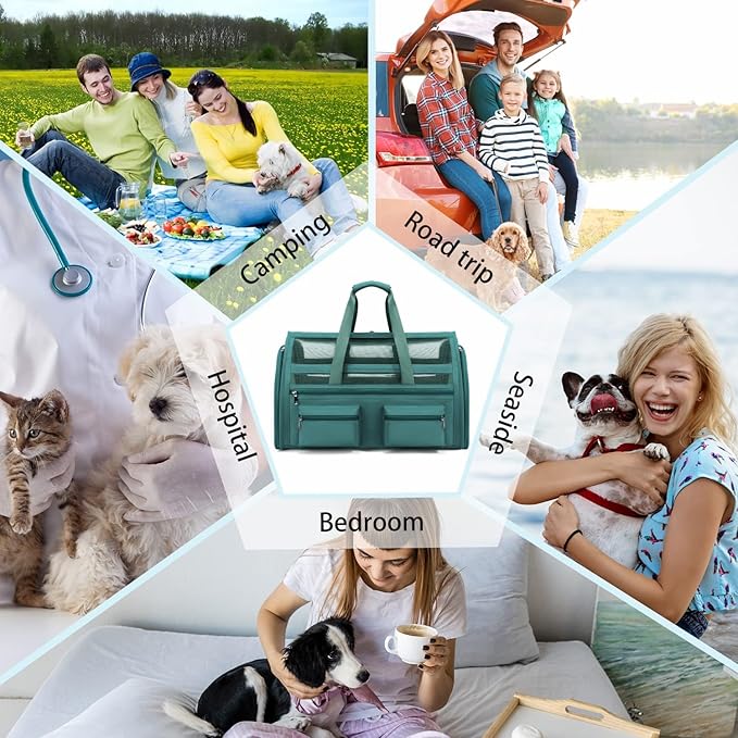 Cat Carrier Bag,Soft Sided Ventilated Pet Carrier for Small Dog Airline Approved Travel Puppy Carrier with Breathable Mesh, Foldable Portable for Outdoor Car-PawvioPets