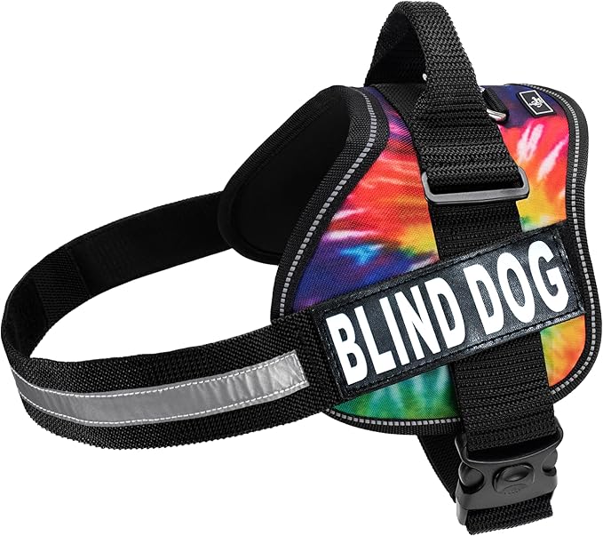 Doggie Stylz Blind Dog Harness No Pull No Escape Dog Vest for Blind Dogs Adjustable Vest with Handle Blind Dog Accessories and Patches for Training and Mobility-PawvioPets