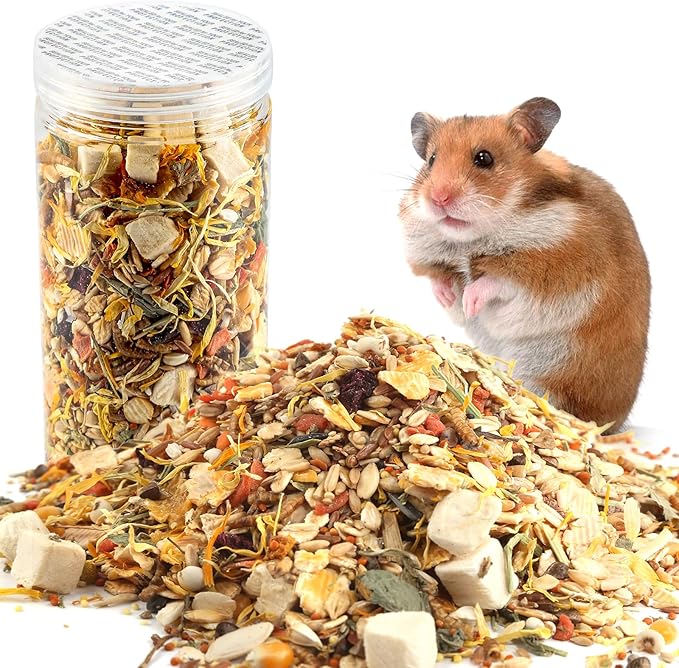 Gourmet Hamster & Gerbil Food, Dry Food for Hamsters-Supports Healthy Digestion and Healthy Teeth Unique Edible Treats for Guinea Pigs, Hamsters, Gerbils-PawvioPets