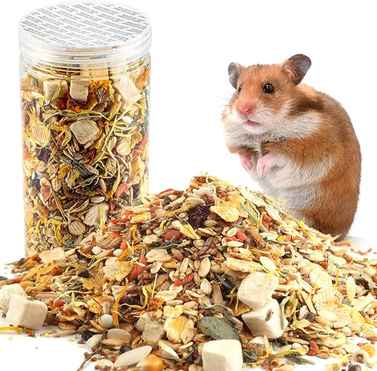 Gourmet Hamster & Gerbil Food, Dry Food for Hamsters-Supports Healthy Digestion and Healthy Teeth Unique Edible Treats for Guinea Pigs, Hamsters, Gerbils-PawvioPets