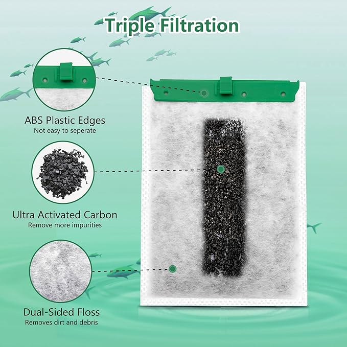 9-Pack Aquarium Filter Cartridge Compatible with Whisper Power Filters,Medium Replacement Filter Cartridges for 10i IQ10-105GPH-PawvioPets