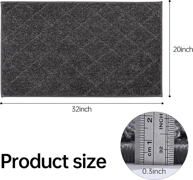 COSY HOMEER Edging Stair Treads Non-Slip Corner Indoor Stair Runners for Wooden Steps,Landing Slip Resistant Stair Rugs for Kids and Dogs, 100% Polyester TPE Backing,Black,20"X32"-PawvioPets