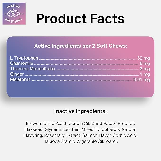 Calming Chews for Cats - Cat Calming Treats for Anxiety, Stress Relief Aid, Storms, Grooming, Fireworks, Separation, Travel, & Motion Sickness - Made in USA (60 Soft Chews- Cat)-PawvioPets