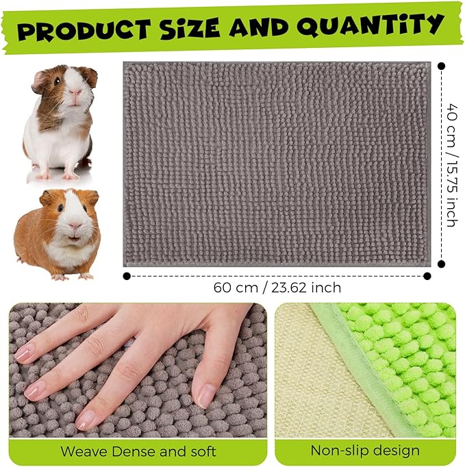 Barydat 8 Pcs Guinea Pig Cage Liner for Guinea Pig Cage Bedding Reusable Rabbit Mat Pad Washable Training Pad Animal Sleeping Bedding Mat(24x16'',Gray, Green, Pink, Blue)-PawvioPets