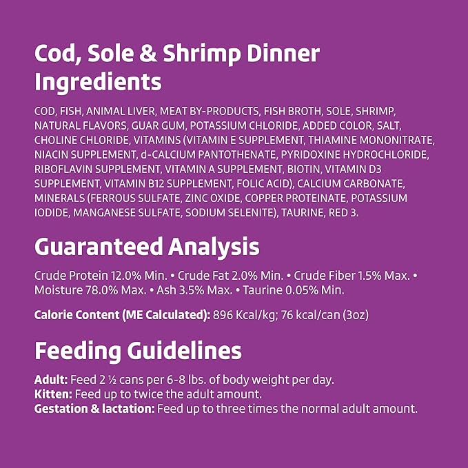 Amazon Brand - Wonder Bound Wet Cat Food, Pate, No Added Grain, Variety Pack (Cod, Sole & Shrimp, Salmon, White Fish & Tuna), 3 ounce (Pack of 24)-PawvioPets