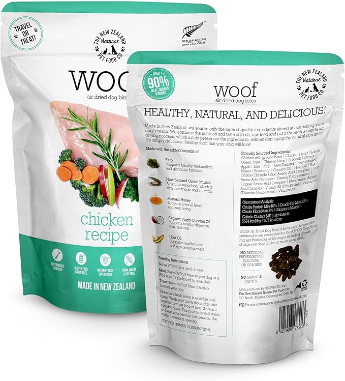 Air Dried Dog Food, Toppers for Dry Food, High Protein, Natural Dog Food, Limited Ingredient Recipe Chicken, 3.5 oz-PawvioPets