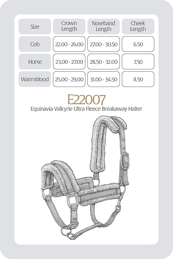 Equinavia Valkyrie Soft Ultra Fleece Padded Adjustable Breakaway Horse Halter - Turquoise/White - Warmblood-PawvioPets