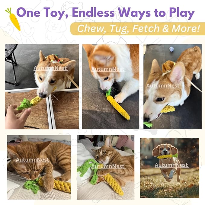 3PCS Yellow Woven Pet Chew Set, Puppy Teething Chews, Dog Chew Accessories, Cat Interactive Chews, Durable Braided Chews for Pets-PawvioPets