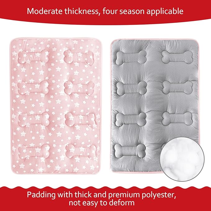 Dog Crate Mat (36" X 23"), Soft Dog Bed Mat with Cute Prints, Personalized Crate Pad, Anti-Slip Bottom, Machine Washable Kennel Pad-PawvioPets