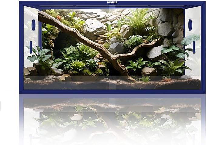 120 Gallon Bearded Dragon Tank,48" x 24" x 24" Reptile Tank with Sliding Door Top Screen Ventilation, Front Opening Reptile Enclosure for Easy Maintenance-PawvioPets
