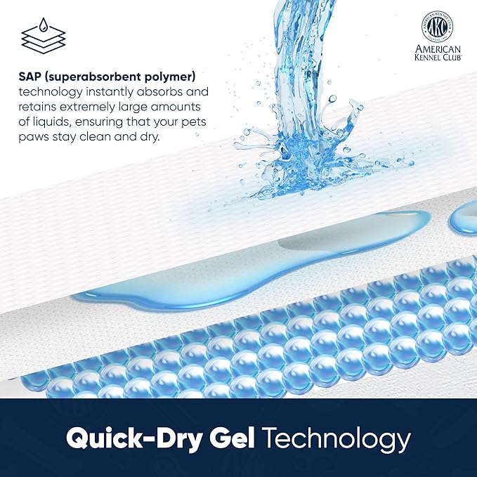 American Kennel Club Puppy Training Pads with Ultra Absorbent Quick Dry Gel – 28 x 30 Pee Pads for Dogs - 50 Count , XL(Unscented)-PawvioPets