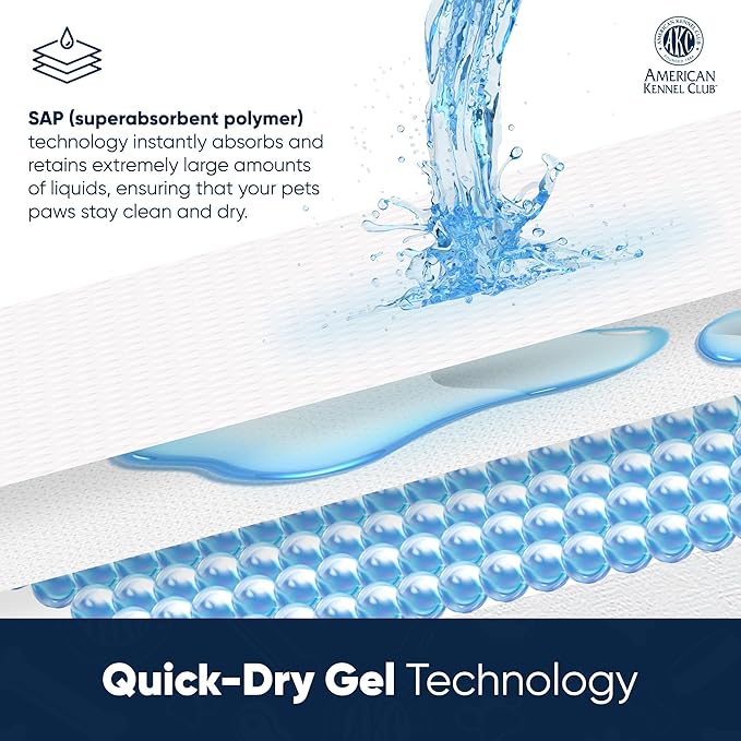 AKC Advanced Puppy Pads with Color-Changing Health+ Indicator and Ultra Absorbent Quick Dry Gel – 28"x30" Leakproof Training Pads for Dogs – Fresh Scented – 50 Count, X-Large-PawvioPets