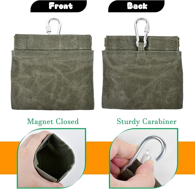 CONLI Dog Treat Pouch Portable Treat Pouches for Pet Training, Dog Training Treat Pouch with Carabiner, Auto Closing Pet Feed Snack Reward Pocket for Pet Travel or Outdoor Use-PawvioPets