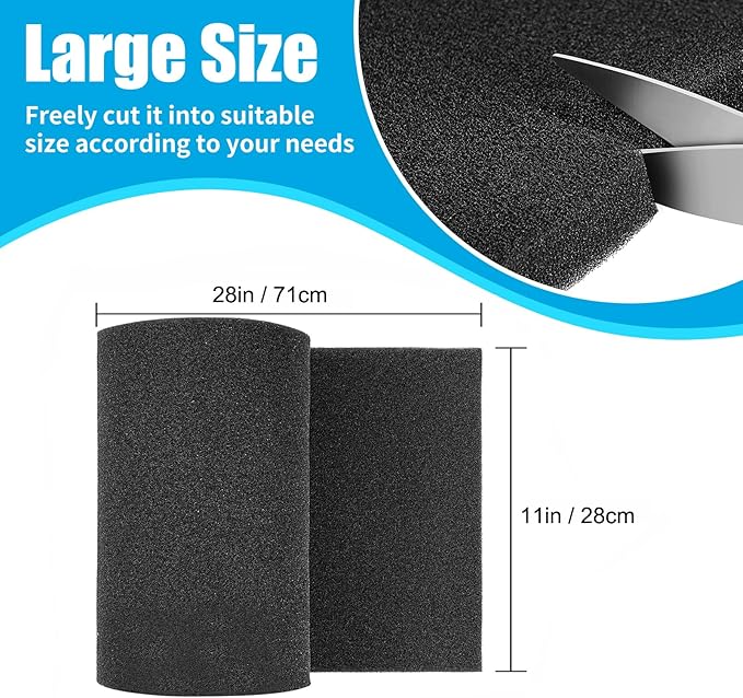 AQUANEAT Aquarium Bio Sponge Filter Media Pad Cut-to-Size Open Cell Foam Sheet for Fish Tank Sump (28" x 11" x 0.5")-PawvioPets