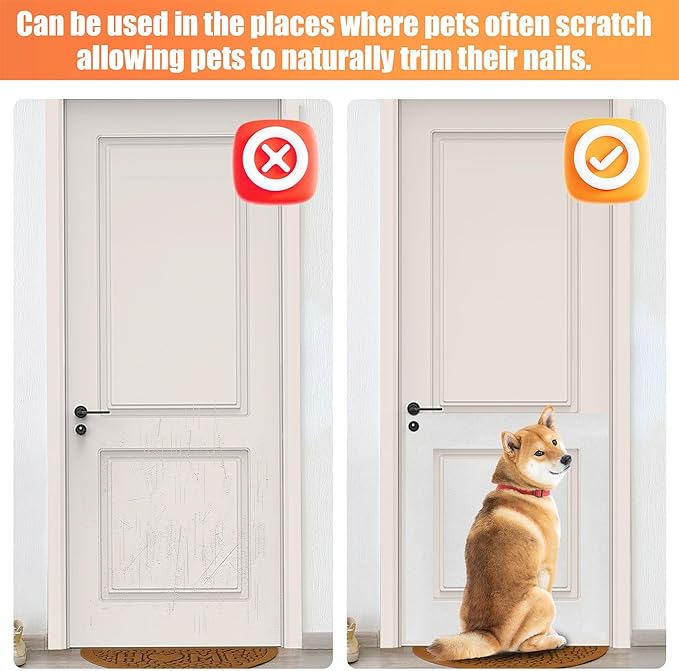 6 PCS Pet Nail Self Adhesive Replacement Emery Paper Fits Most Dog Scratch Pad Cat Litter Box DIY on The Places Where Pets Like to Scratch (10in*17.7in, White)-PawvioPets