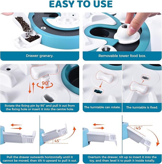 Dog Puzzle Toy Mental Stimulation - Level 3 in 1 Dogs Food Feeder Puzzle, Dog Treat Puzzle Feeder (Advanced-Mars Green Brainstorm)-PawvioPets