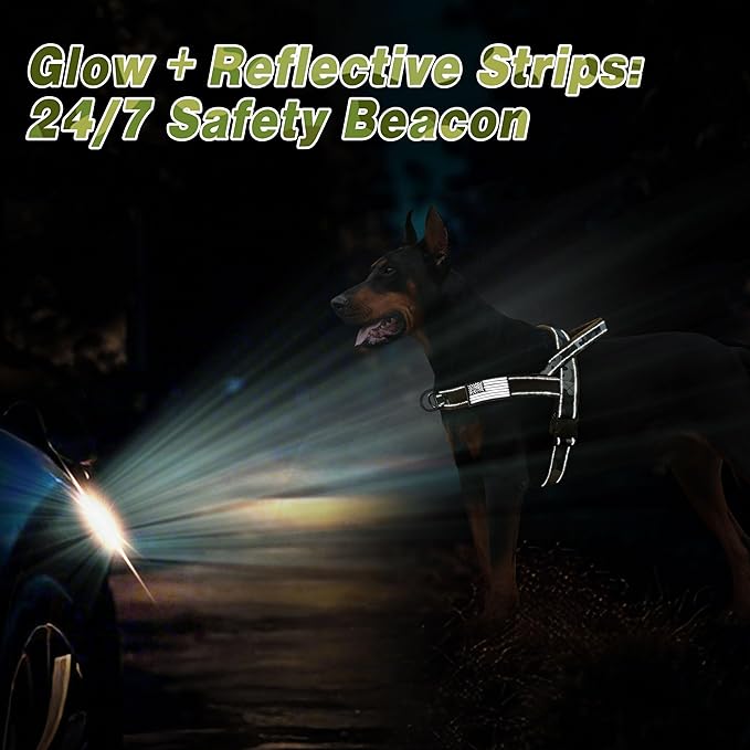 Forestpaw No Pull Dog Harness - Soft Flannel Padded Tactical Dog Vest Harness with Quick Release Buckle, Adjustable Reflective Pet Harness for Large Dogs Walking Training,Green Camouflage XL-PawvioPets