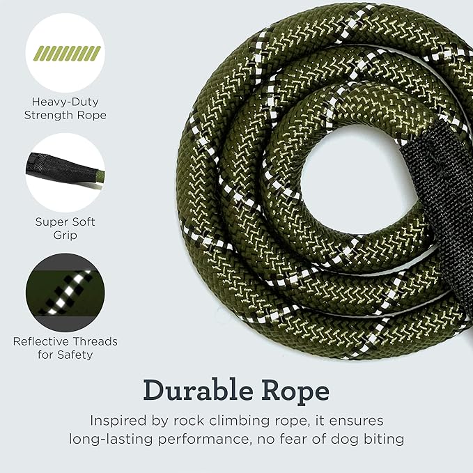 Dog Seat Belt for Car | Universal Dog Car Seatbelt | Durable Reflective Rope with Clip Hook Latch, Buckle and Carabiner- Safe and Secure Pet Safety Restraint (Army Green)-PawvioPets