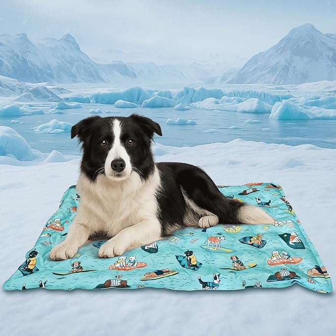 Cooling Pad for Large Dog,Instant Pet Cool Mat,Comfortable Cool Pet Mat for Cat.Portable Dog Bed for Summer. Suitable for Outdoor Summer Crate Pad.Long Time Cooling.Animal(Size-XL 23.6 * 35.4in)-PawvioPets