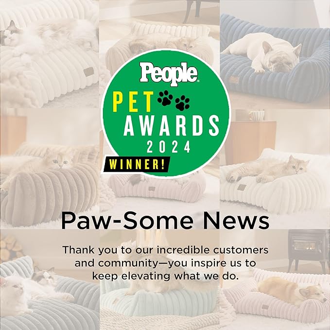 Bedsure Cute Couch for Pets - Fluffy Pet Sofa with Premium Soft Corduroy Fleece, Fuzzy Cat Beds for Indoor Cat with Removable Washable Cover, Supportive Pet Chair, 24inch, Cream-PawvioPets