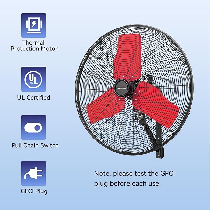 24 Inch 9500 CFM Waterproof Wall Fan Pro Series - Outdoor High Velocity Wall Mount Fan with Enclosed Motor for Residential, Warehouse, Patio, Shop, Garage, Barn UL Safety Listed-PawvioPets