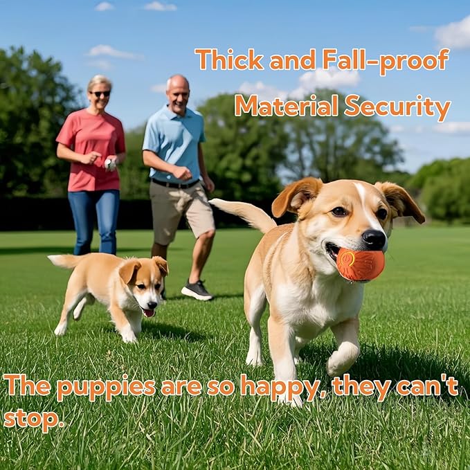 2025 New Interactive Dog Toys Dog Balls,Durable Motion Activated Automatic Rolling Ball Toys for/Small/Medium Dogs(Orange+Blue)-PawvioPets