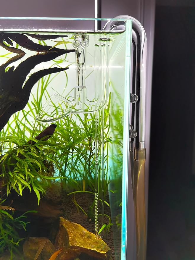 Glass Lily Pipe Set Outflow with Surface Skimmer & Multi-Level Water Intake (20mm for 19/25mm (3/4'' i.d.) tubing)-PawvioPets