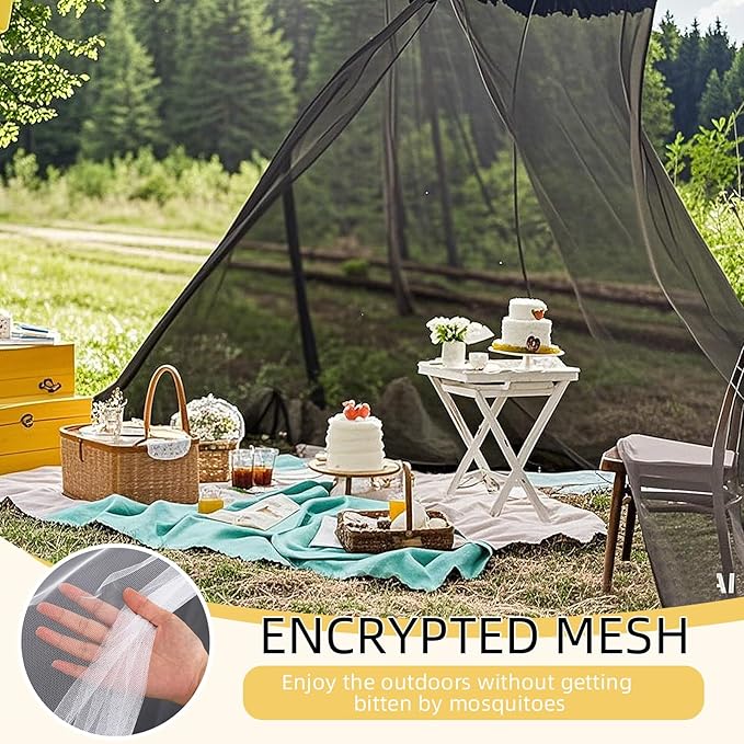 4 Corners Mosquito Net for Mosquiteros para Camas Bed Canopies Netting Bed Drapes Rectangular Mosquito Mesh for Camping Home Outdoor Travel(Black,L79 X W47 X H59 Inch,Opening)-PawvioPets