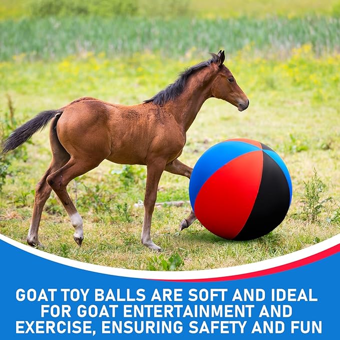30inch Giant Herding Ball with Cover Anti Burst Ball Please Watch VCR for How to Inflation Horse Toys for Horses Stall Entertainment Play, Pump Included(Stylish)-PawvioPets
