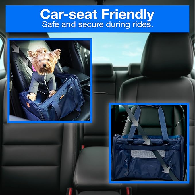 Dog Sling Carrier for Small Dogs – Pet Shoulder Bag with Safety Strap, Breathable Dog Pouch Carrier for Puppies and Cats – Soft Hands-Free Dog Carrier for Travel, Hiking, Shopping-PawvioPets