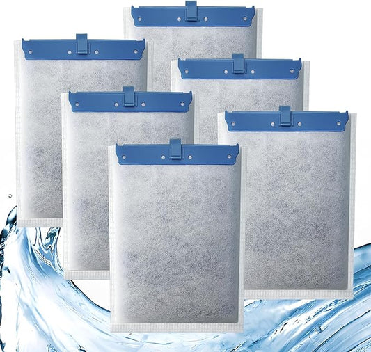 6 Pack Filter Cartridge Compatible with Whisper Bio-Bag Filters, Large Aquarium Filter Cartridges Compatible Replacement with Whisper Filters 20i,40i/IQ20,30,45,60/PF20,30,40,60 and ReptoFilter-PawvioPets
