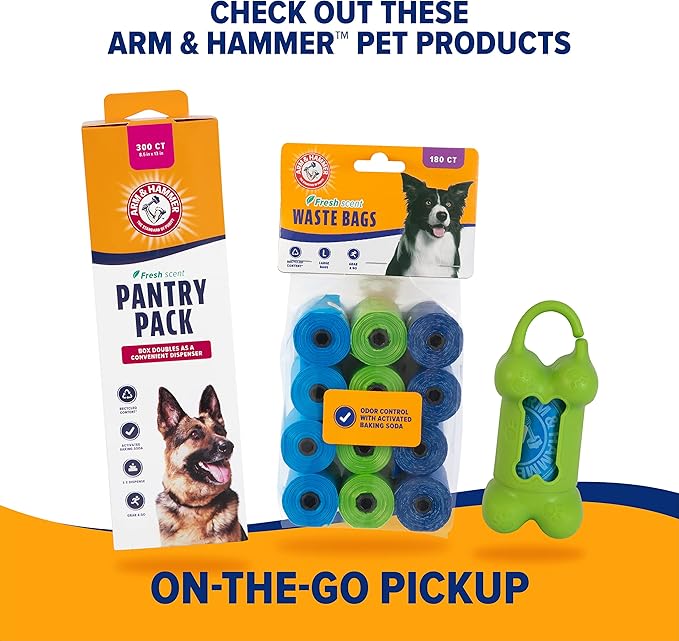 Arm & Hammer Dog Pooper Scooper Swivel Bin & Rake, Poop Scoop for Dogs, Black (2 Heavy Duty Scented Waste Bags Included)-PawvioPets
