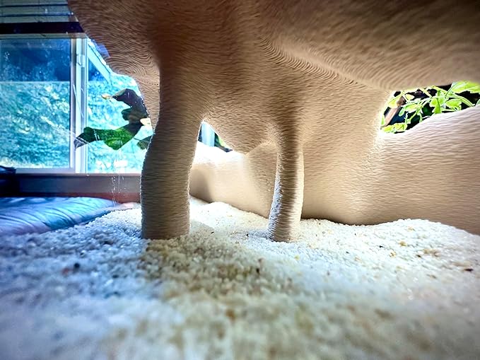 Aquarium & Terrarium Corner Cave – Faux Mangrove Root Hideout for Fish, Shrimp, Geckos, Snakes – Natural-Look Reptile Tank Decor in Textured Root Style (Desert Tan (Sand), 7.5''x7.5''x4'')-PawvioPets