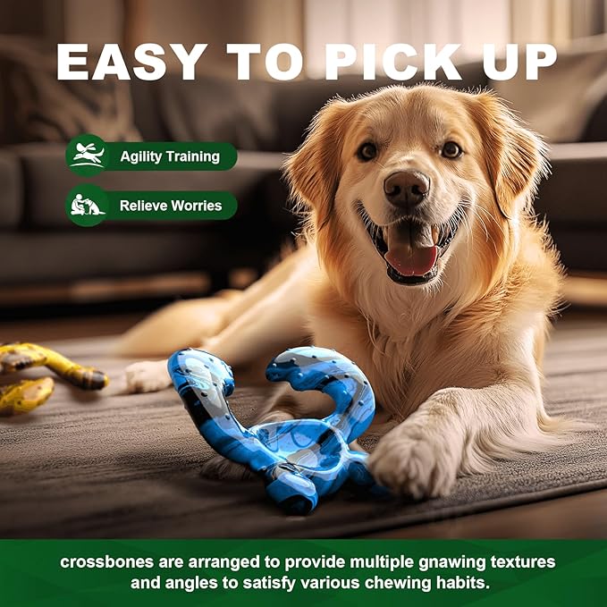 Dog Chew Toy for Aggressive Chewers – Tough Nylon Bone with Bacon Flavor for Pitbulls & Large Dogs, Indoor Play for Teeth Cleaning & Anxiety Relief-PawvioPets