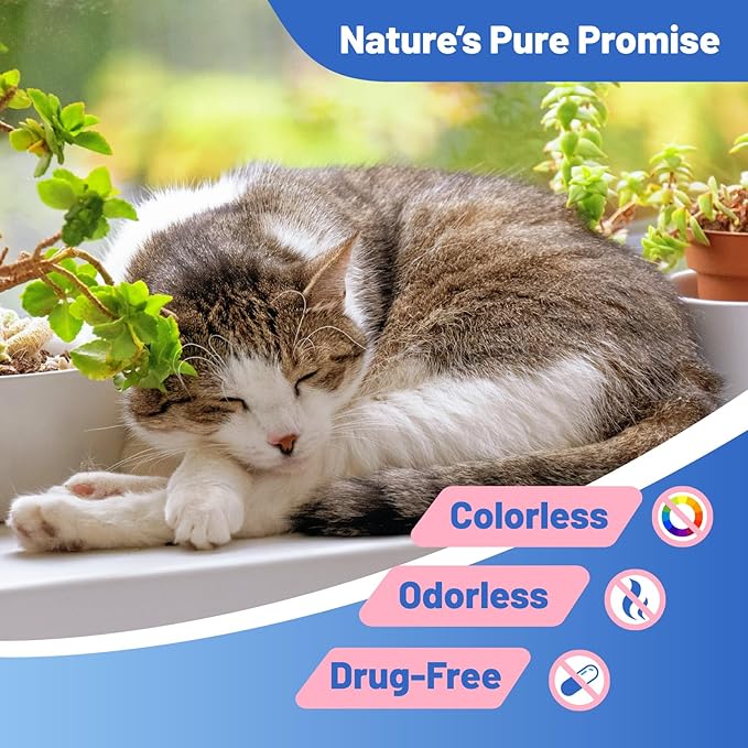 Cat Calming Diffuser, Cat Calming Pheromone Diffuser, Safe Cat Anxiety Relief, Lasts 60 Days, Reduce Stress, Cat Pheromone Diffuser (1Diffusers+2Refills), Calming Cat Pheromone Diffuser-PawvioPets