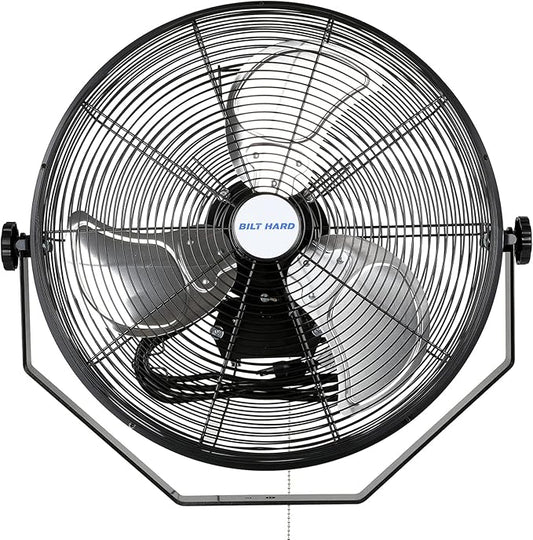 BILT HARD 4600 CFM 20 in. Industrial Wall Mount Fan, 3-Speeds High Velocity Wall Fan with Sealed Motor, Heavy Duty Metal Barn Fans for Garage, Commercial, Greenhouse, Warehouse & Shop Use-PawvioPets